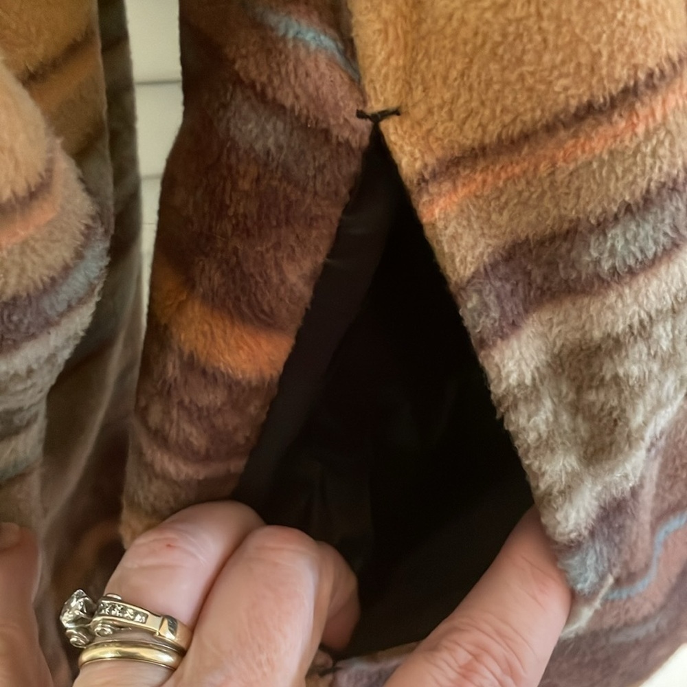O’Neill Shanoh Rico Super Fleece Reversible Striped Multicolor Hooded Jacket - Picture 8 of 13